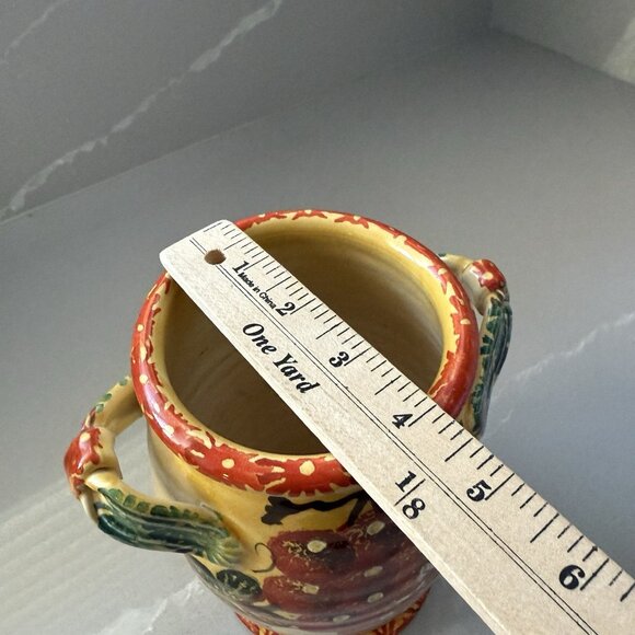 Italica ARS Pottery Vase Jug Pitcher Double Handle HandPainted Italy Mid Century - Picture 7 of 8